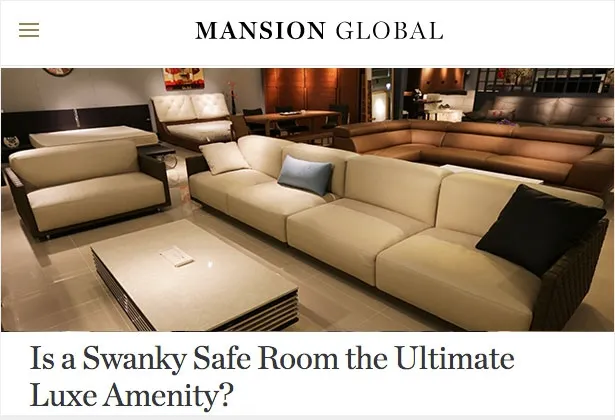 Mansion Global article feature about luxury safe rooms and high-end furniture