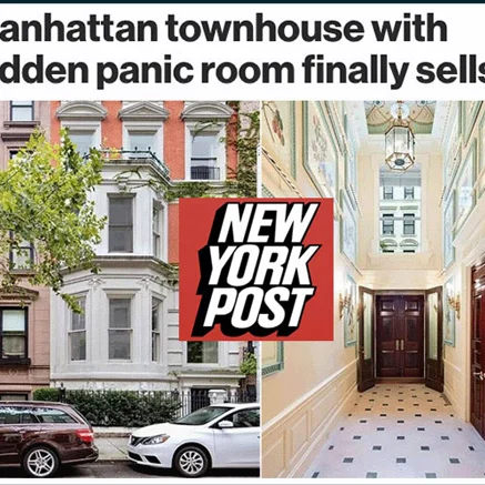 New York Post article feature about a Manhattan townhouse with a hidden panic room