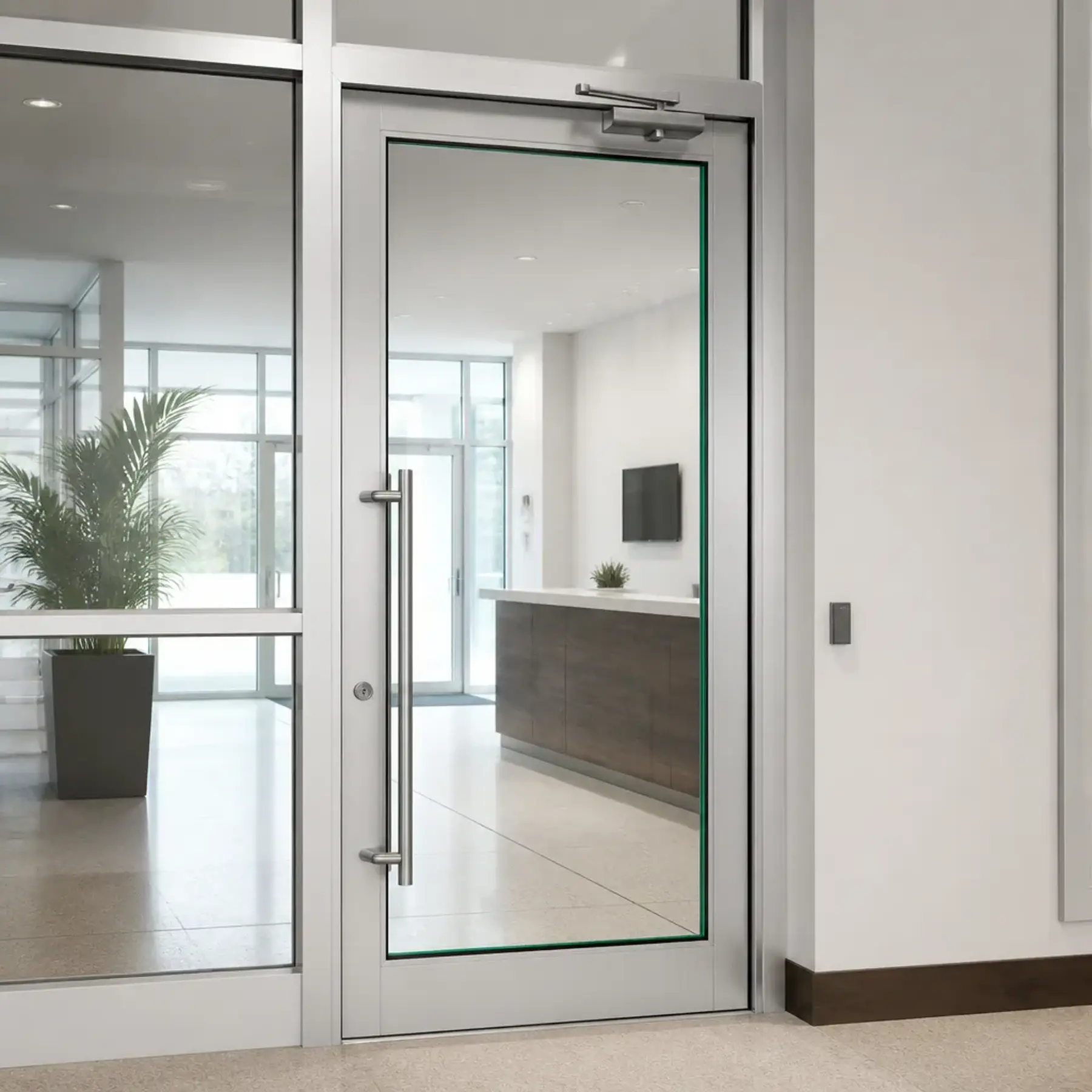 The aluminium doors with bullet resistant