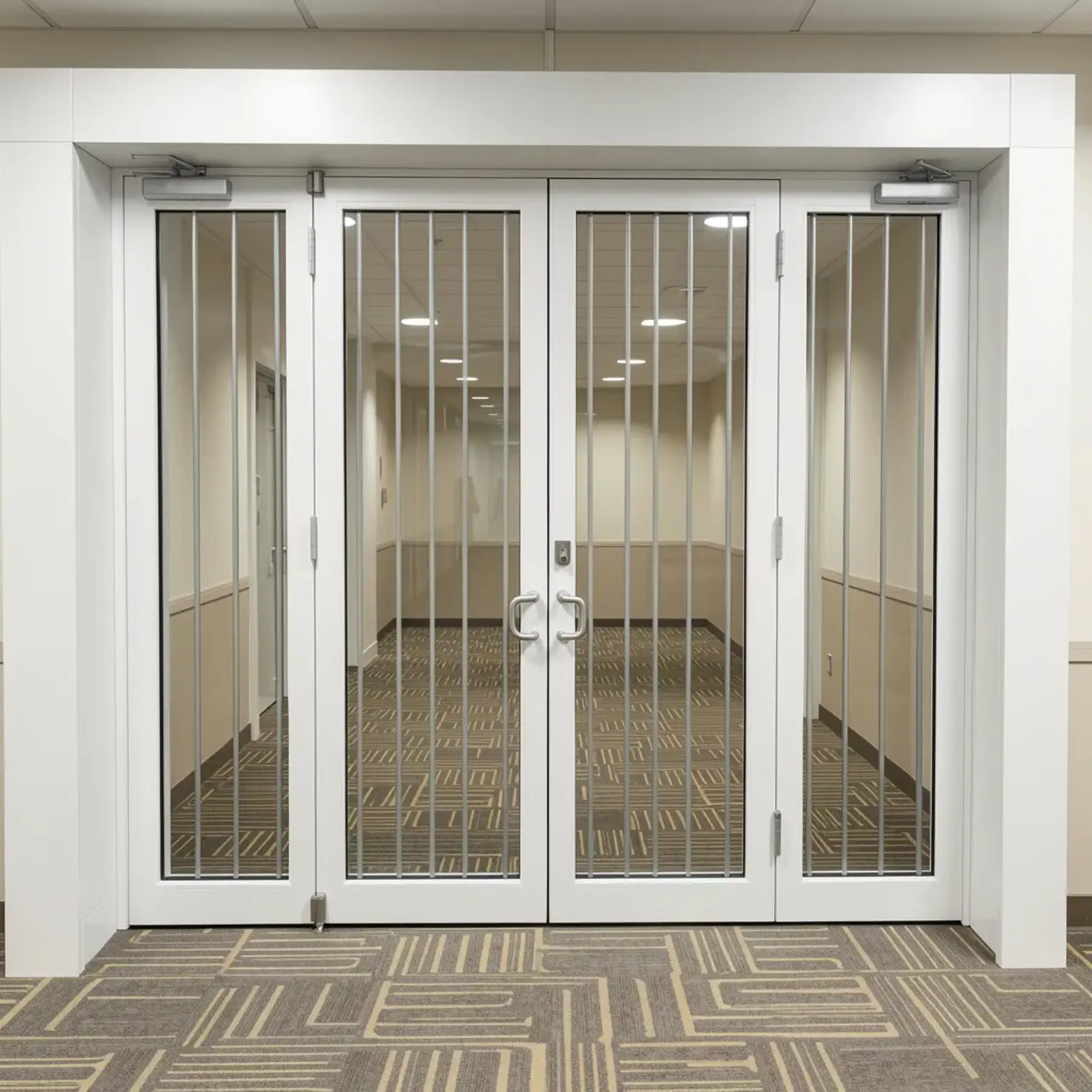 The aluminium doors with bullet resistant