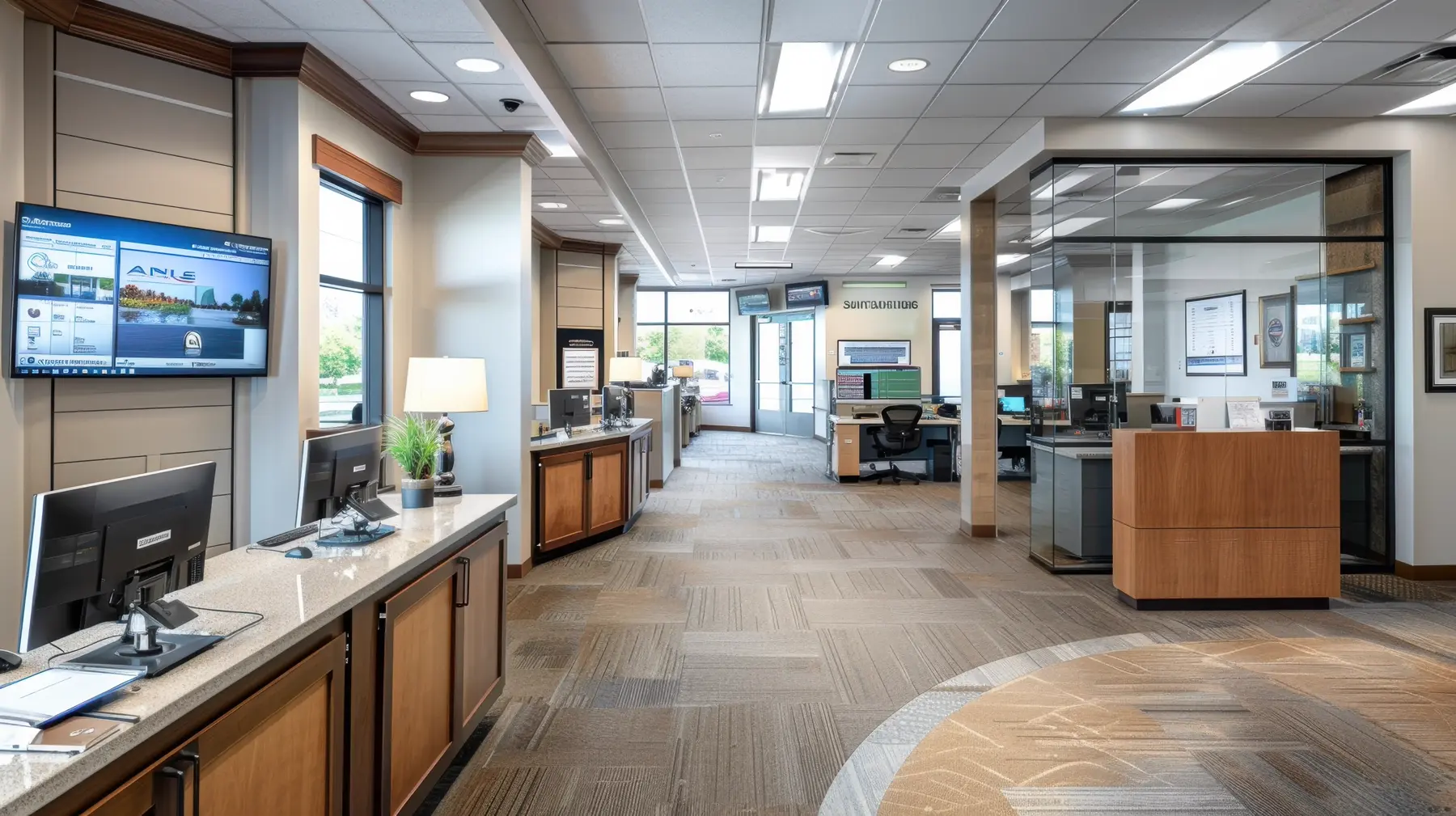 A corporate office with ballistic wall systems installed