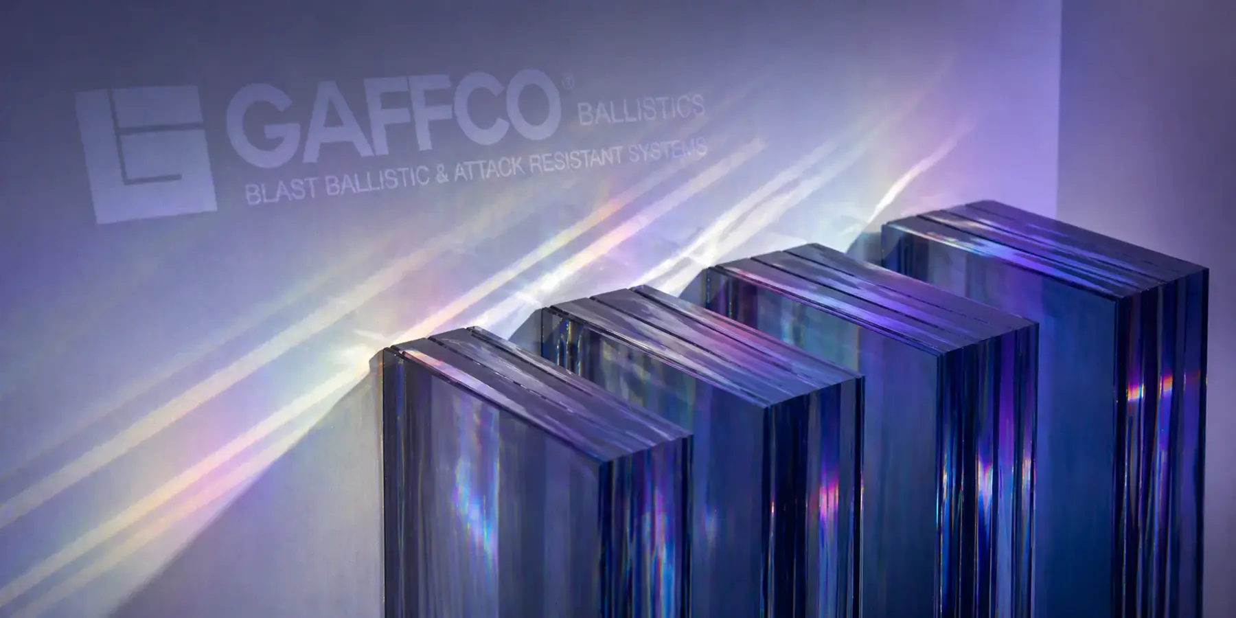 A stack of ballistic glass