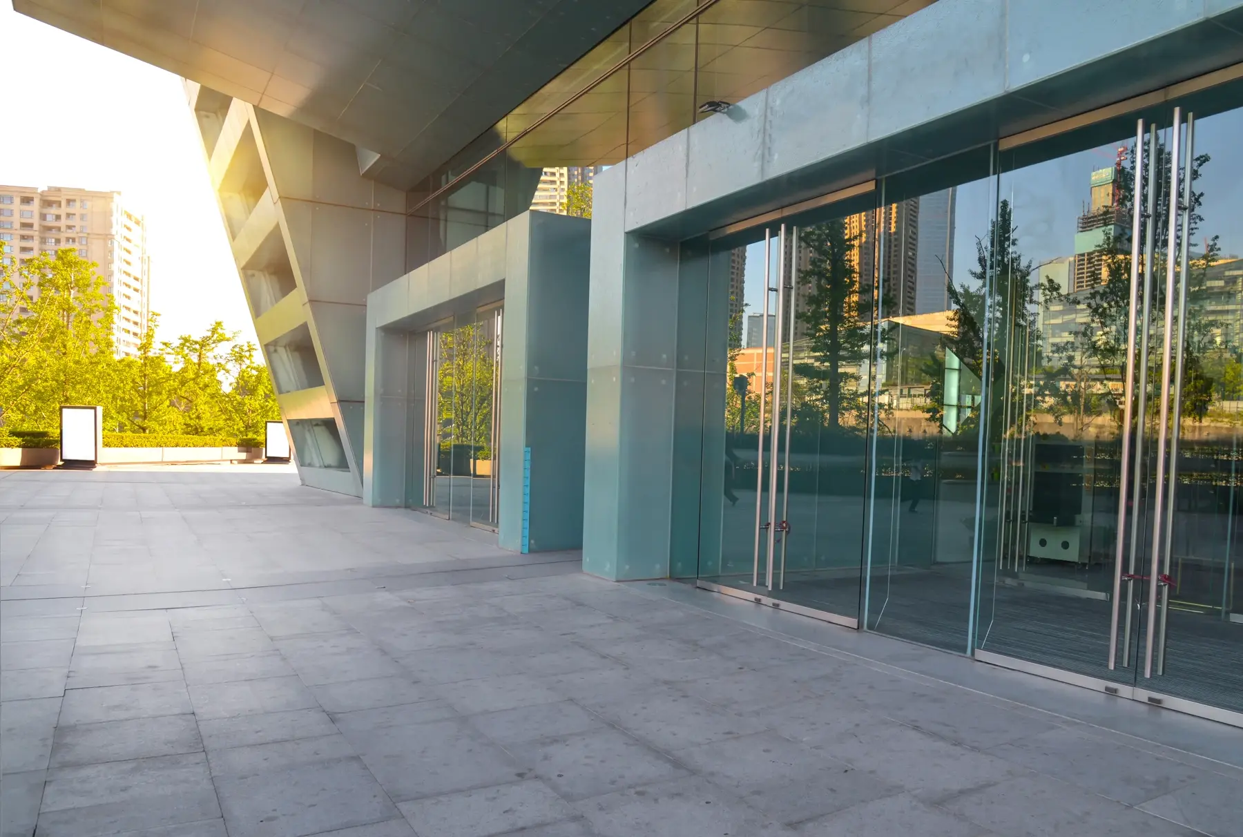 A beautiful modern bullet proof entry system point