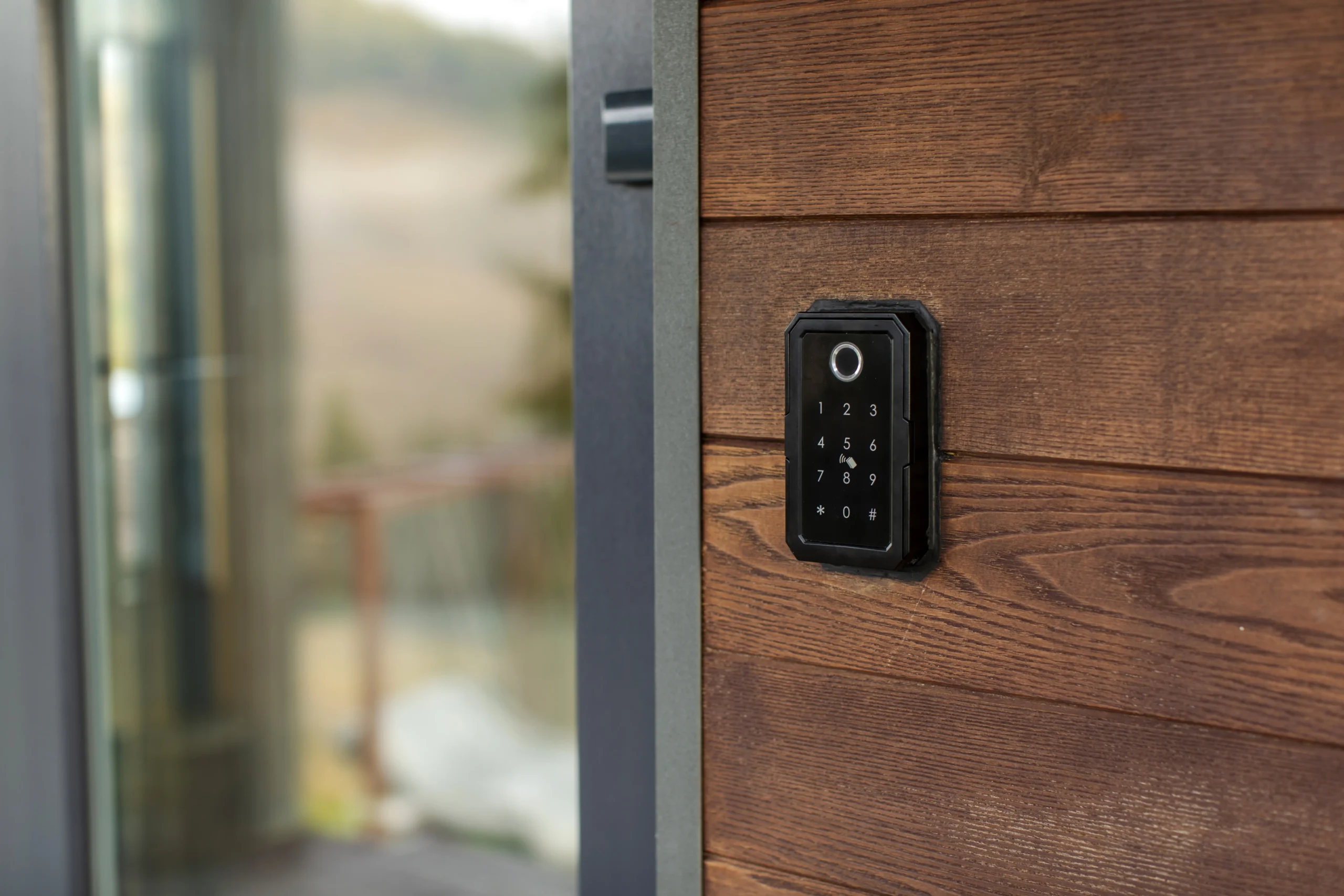 A beautiful modern residential security saferooms with security entry system