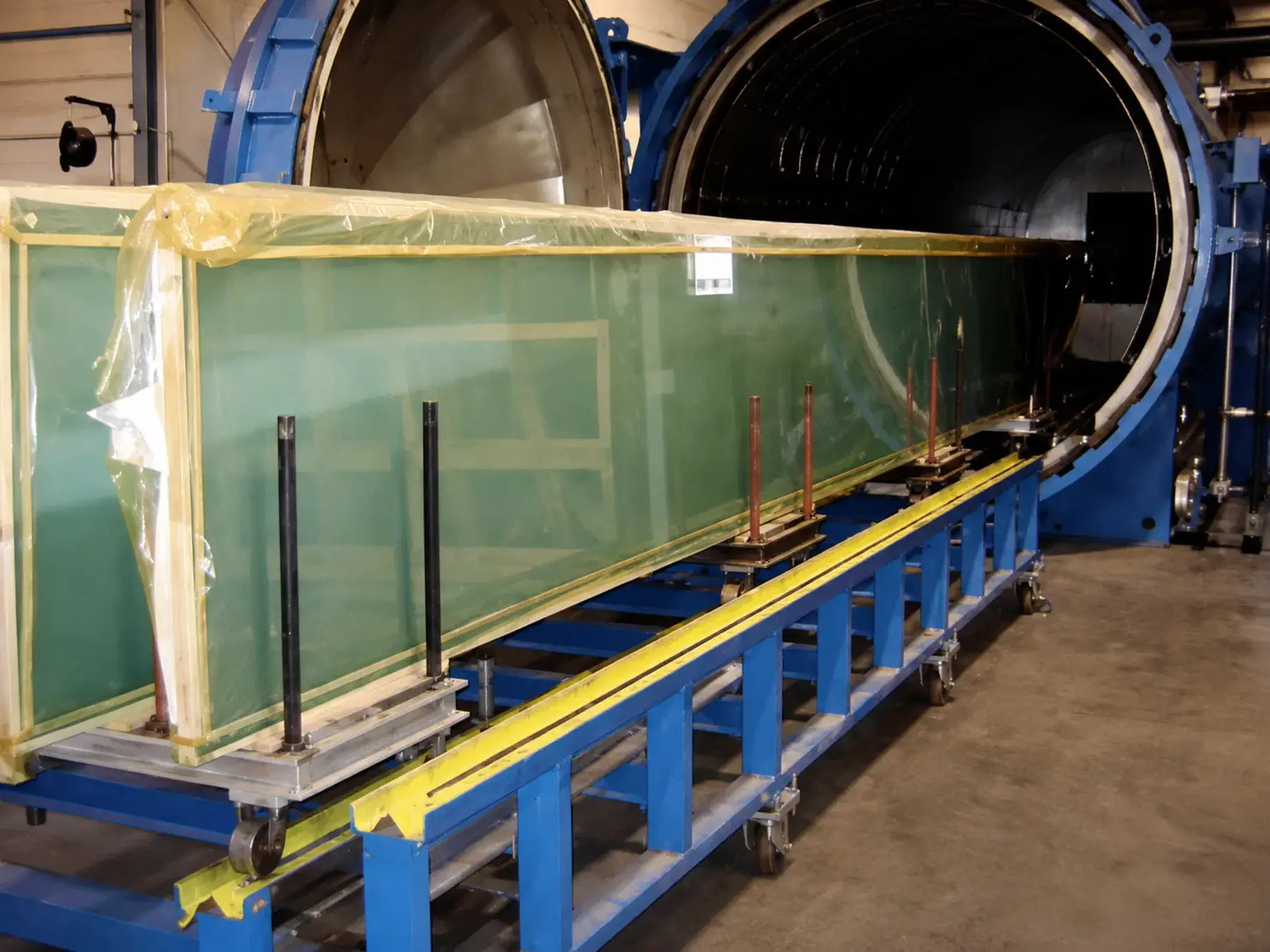 The ballistic glass with glazing film in it