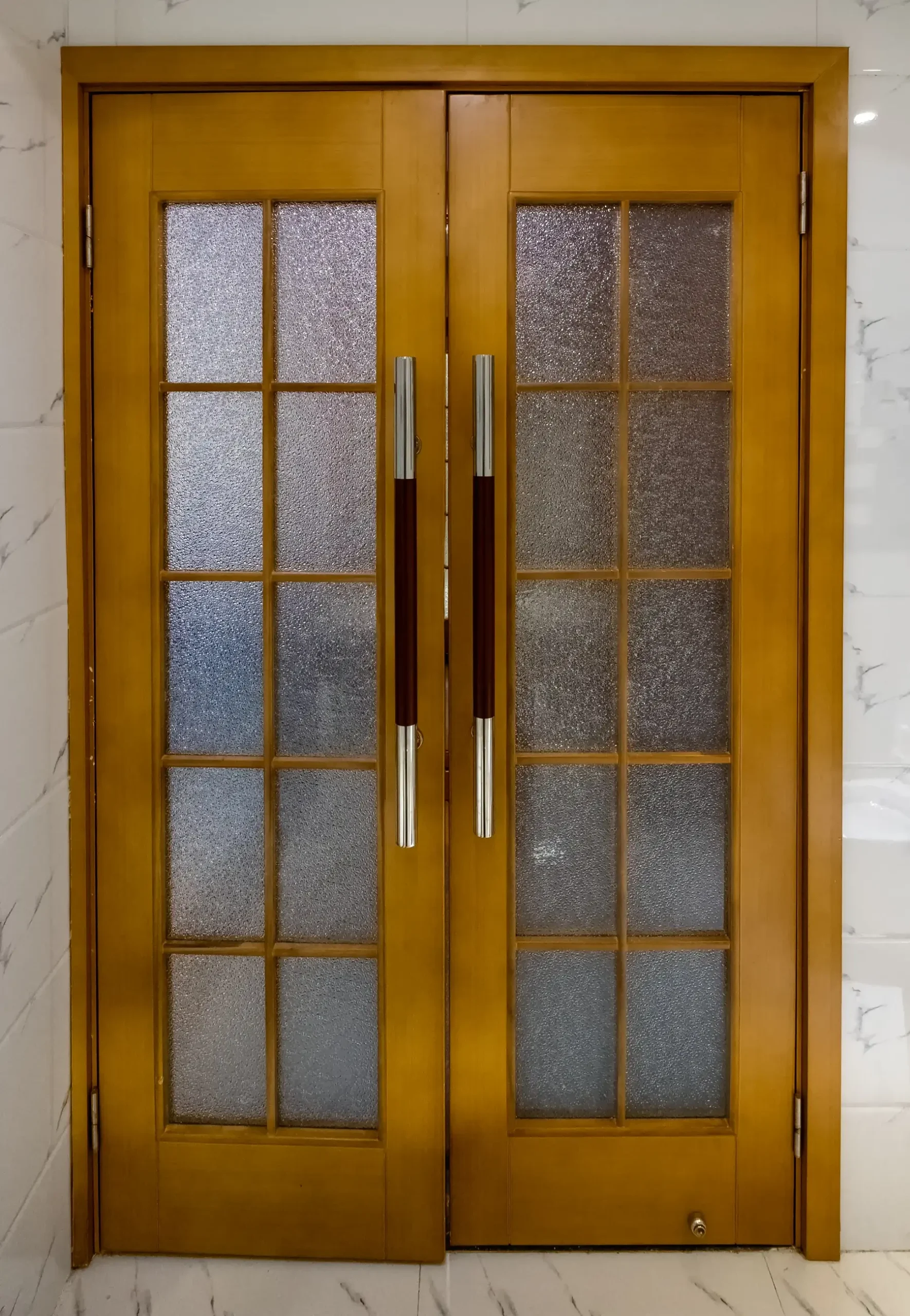 The security doors with wooden finish