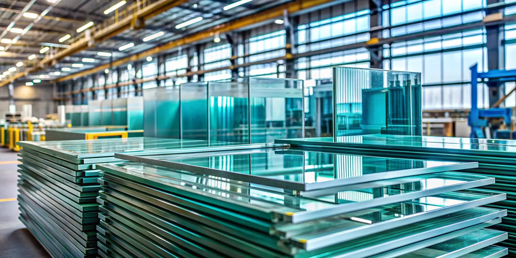 A large building interior with security glass installed