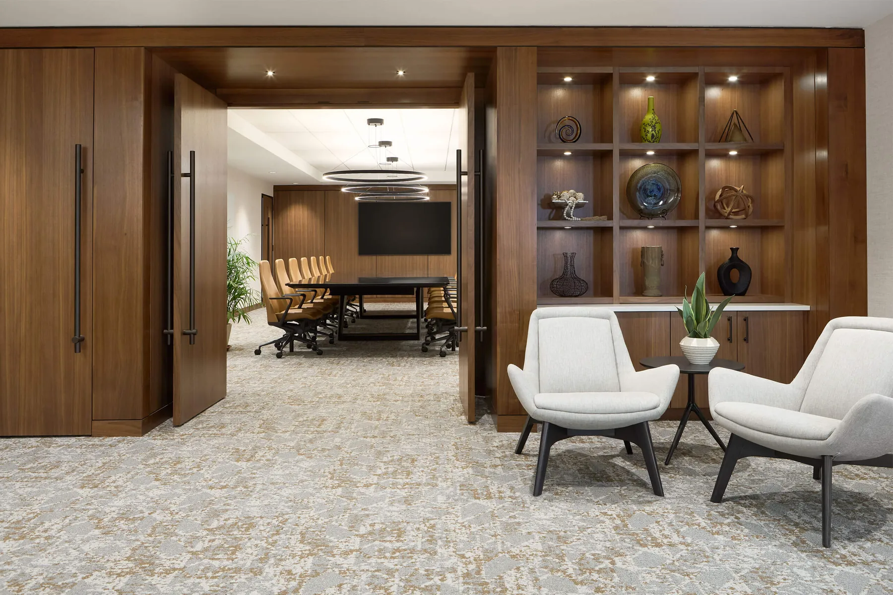 A modern office room built with safe room facility