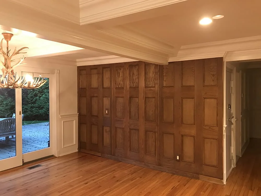 Wood Clad Ballistic Wall Panels installed on a corporate space