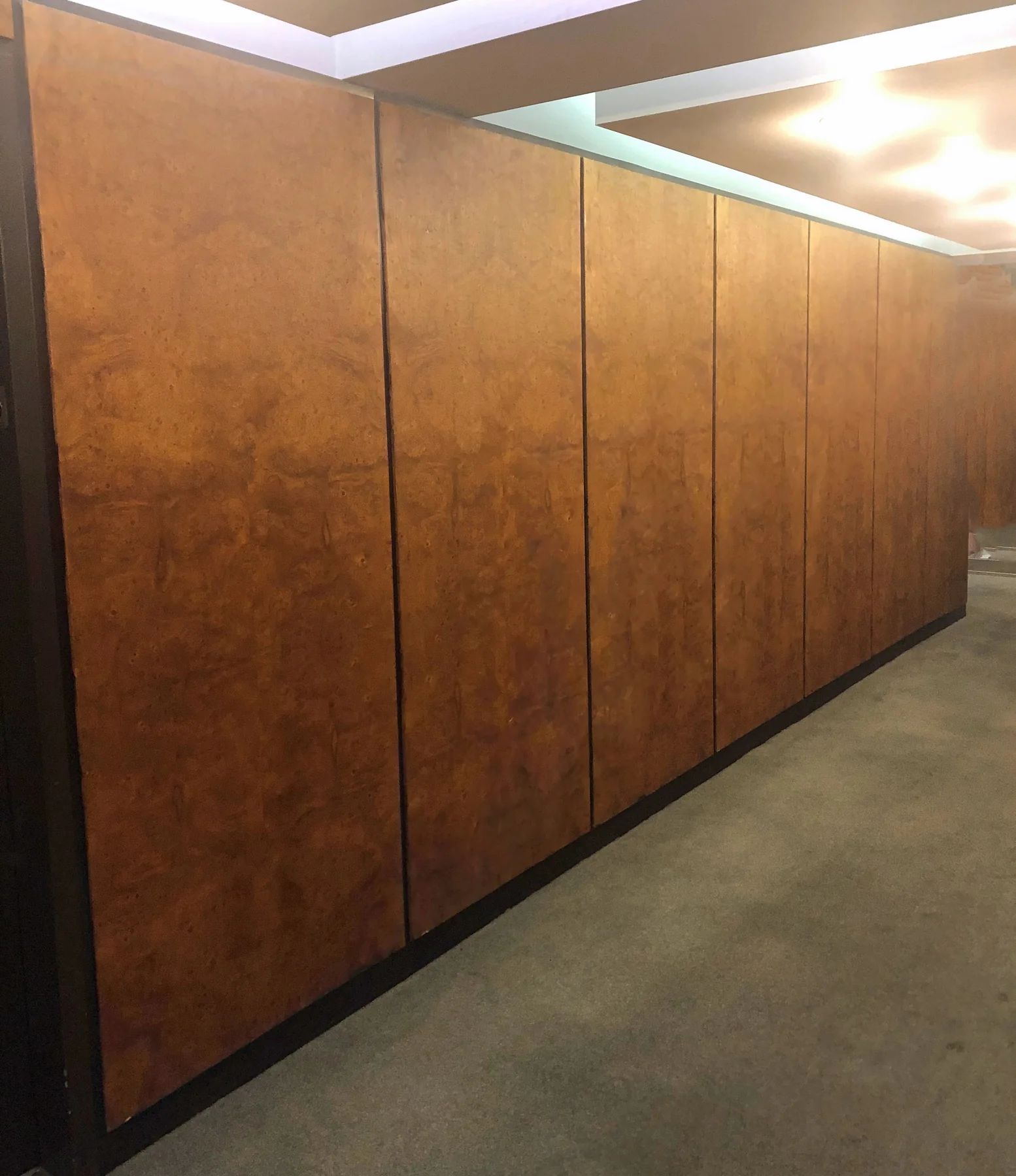 Wood Clad Ballistic Wall Panels installed on a corporate space